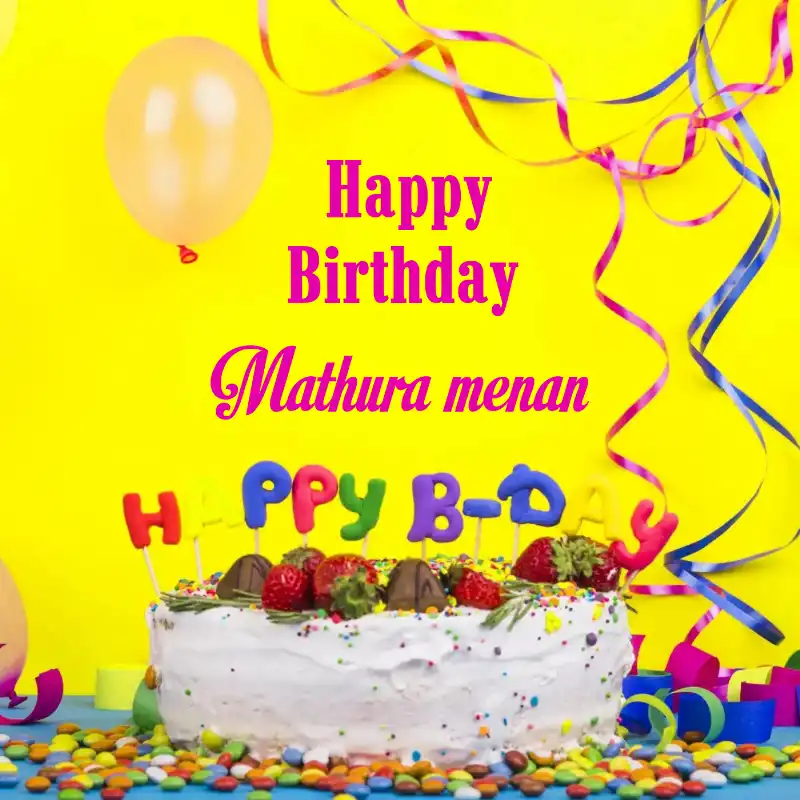 Happy Birthday Mathura menan Cake Decoration Card